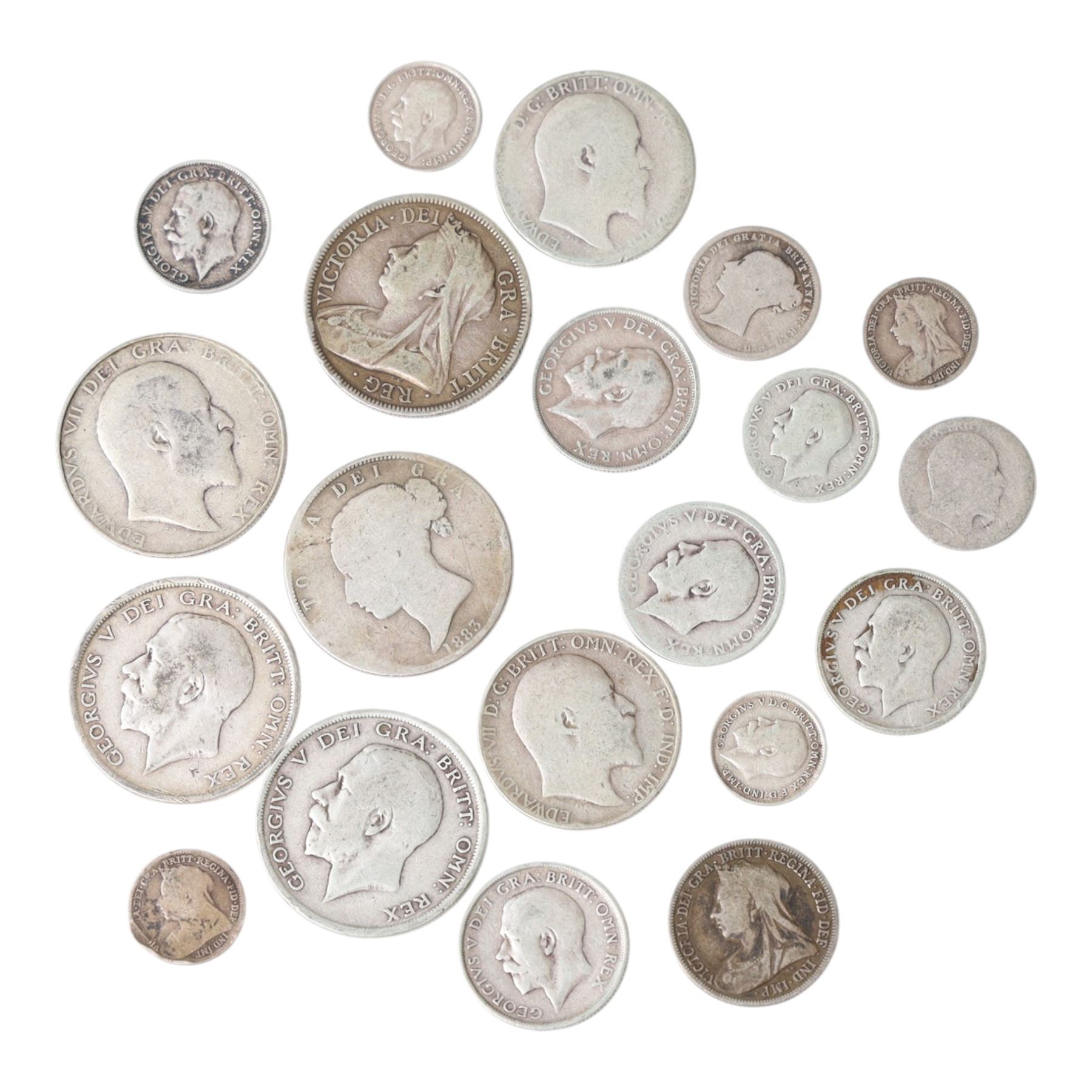 Approximately 133 grams of Great British pre-1920 silver coins