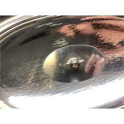 Matthew Boulton silver plated tureen and cover, the body of oval form with twin handles engraved with crest, probably for Whitgreave/Whitgrave family of Moseley Staffordshire, 'Regem Defendere Victum', (To defend the king even in his defeat/To defend the conquered king ), upon four paw feet, the cover with gadrooned rim and foliate loop handle 
