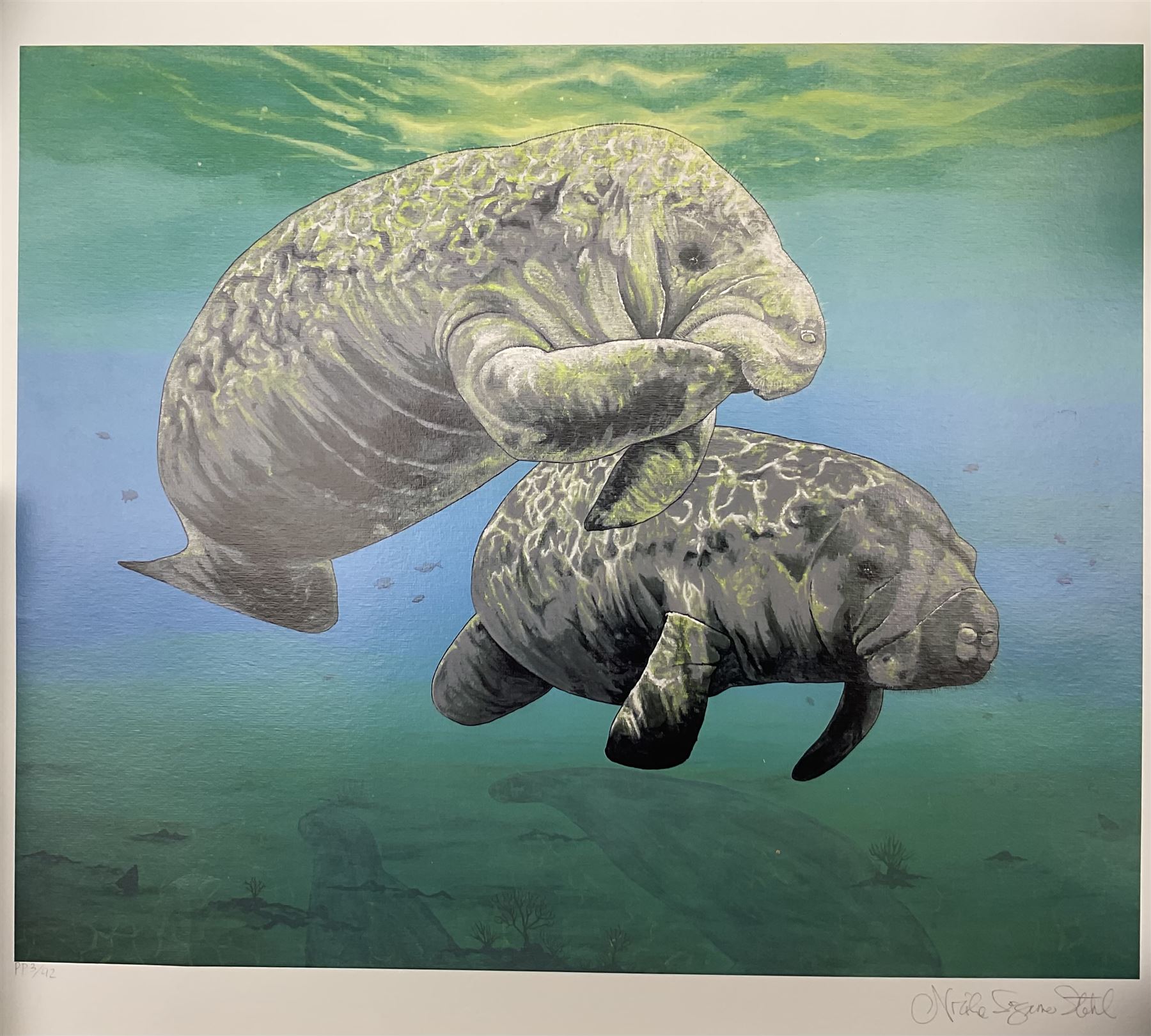 Anatole Krasnyansky (Ukrainian 1930-): 'Musical Sphere', Nicole Suzanne Stahl (Continental Contemporary): 'Gentle Voyagers'; Neil J Farkas (American 20th Century): 'Mona Lisa', three lithographs max 69cm x 72cm (3)