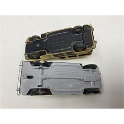 Eleven unboxed and playworn early die-cast models including Dinky Packard, Buick, two Jaguar Mark X and estate wagon, Corgi Mercedes-Benz 300S.L. Roadster, Ford Thunderbird, Citroen DS19 and Bentley Continental Sports Saloon, Spot-On Armstrong Siddeley Sapphire etc; all unboxed (11)