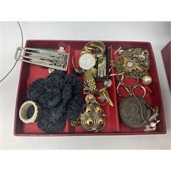 Quantity of costume jewellery to include watches, necklaces, earrings etc