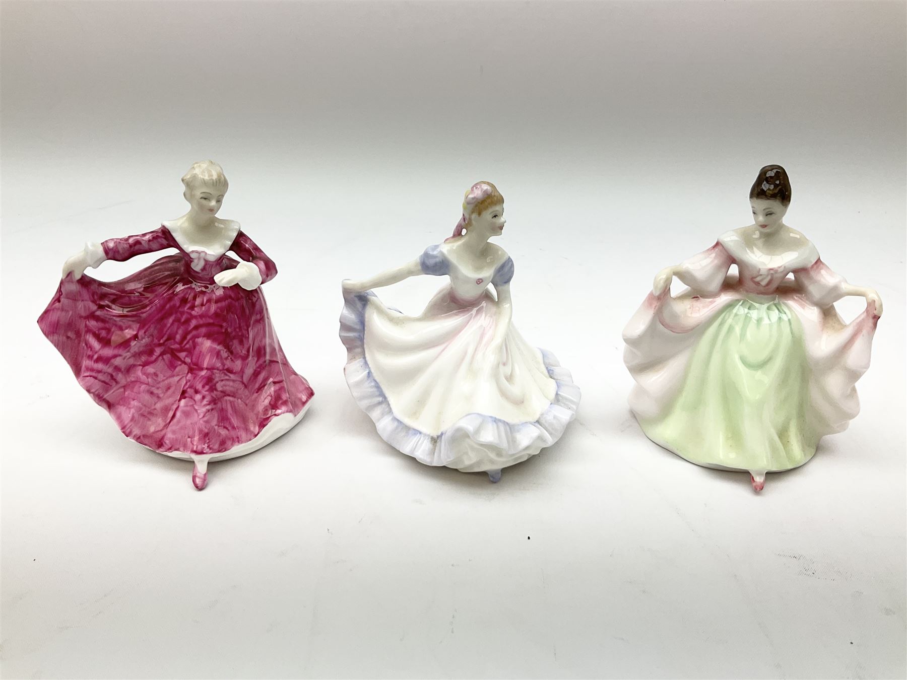 Royal Doulton Peggy Davies collection figures including Cherie HN2341, Debbie HN2400 and Royal Doulton miniature figures, Kirsty HN3213, Sunday Best HN3218, Sara HN3219, Ninette HN3215, Buttercup HN3908 and Fragrance HN3220.