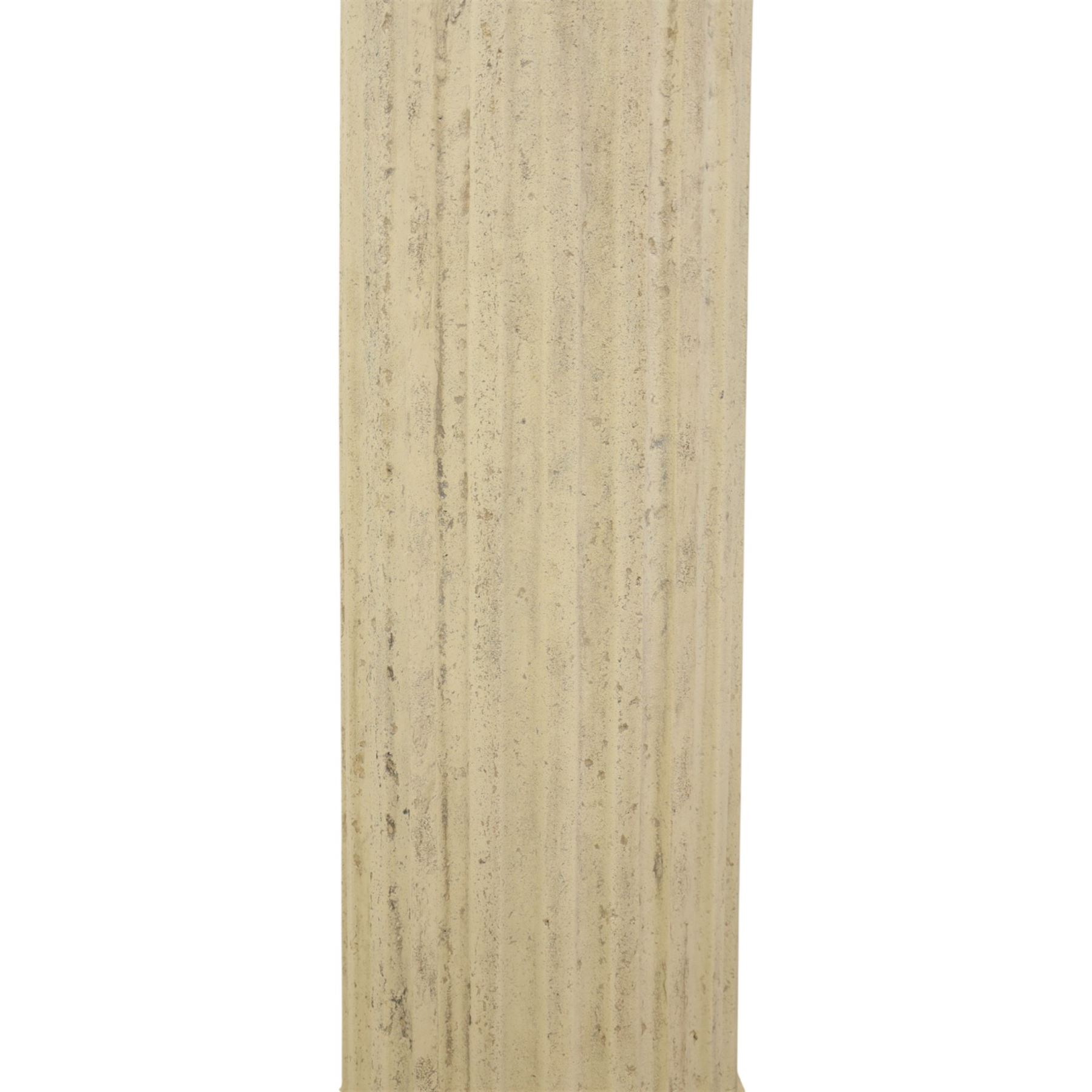 Pair of Regency style composite stone column pedestals, with fluted cylindrical columns and moulded capitals and bases, on square plinths