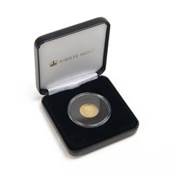 Queen Elizabeth II Tristan da Cunha 2023 'Memorial' gold proof half laurel coin, cased wit...
