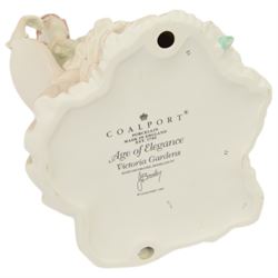 Eighteen Coalport Age of Elegance bisque figurines, including Brighton Promenade, Kensington Parade, Spring Pageant and Mandarin Crescent, mostly boxed