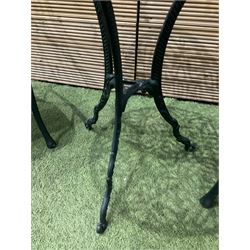 Aluminium  garden table and two chairs painted in green - THIS LOT IS TO BE COLLECTED BY APPOINTMENT FROM DUGGLEBY STORAGE, GREAT HILL, EASTFIELD, SCARBOROUGH, YO11 3TX