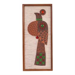 1960's Hornsea pottery Muramic plaque, in the form of a bird designed by John Clappison, H45cm
