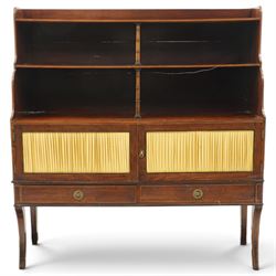 Regency period mahogany waterfall-bookcase chiffonier, the raised back with two open shelv...