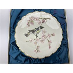 Royal Worcester limited edition painted dessert plates 'The Birds of Dorothy Doughty', each with presentation boxes