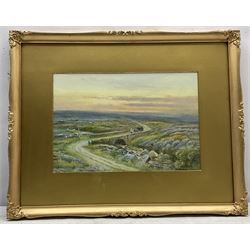 John Wynne Williams (British fl.1900-1920): Children playing on Tate Hill Sands Whitby Harbour & Fylingdales Moor, pair watercolours signed 23cm x 35cm (2)