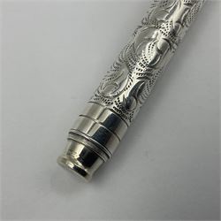 Silver Yard-o-Led Viceroy ballpoint pen, the foliate engraved barrel and cap hallmarked Birmingham 2004 and stamped 925, L11cm