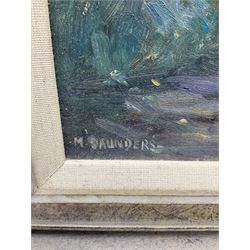 Michelle Saunders (British 1963-): The Footbridge at Grosmont near Whitby, oil on board signed 29cm x 23cm