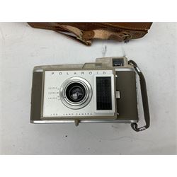 Cameras and camera equipment, including Kodak Retinette 1A, Polaroid J33 land camera, Kodak Colour snap 35, Agfa Isola I, three tripods etc,  