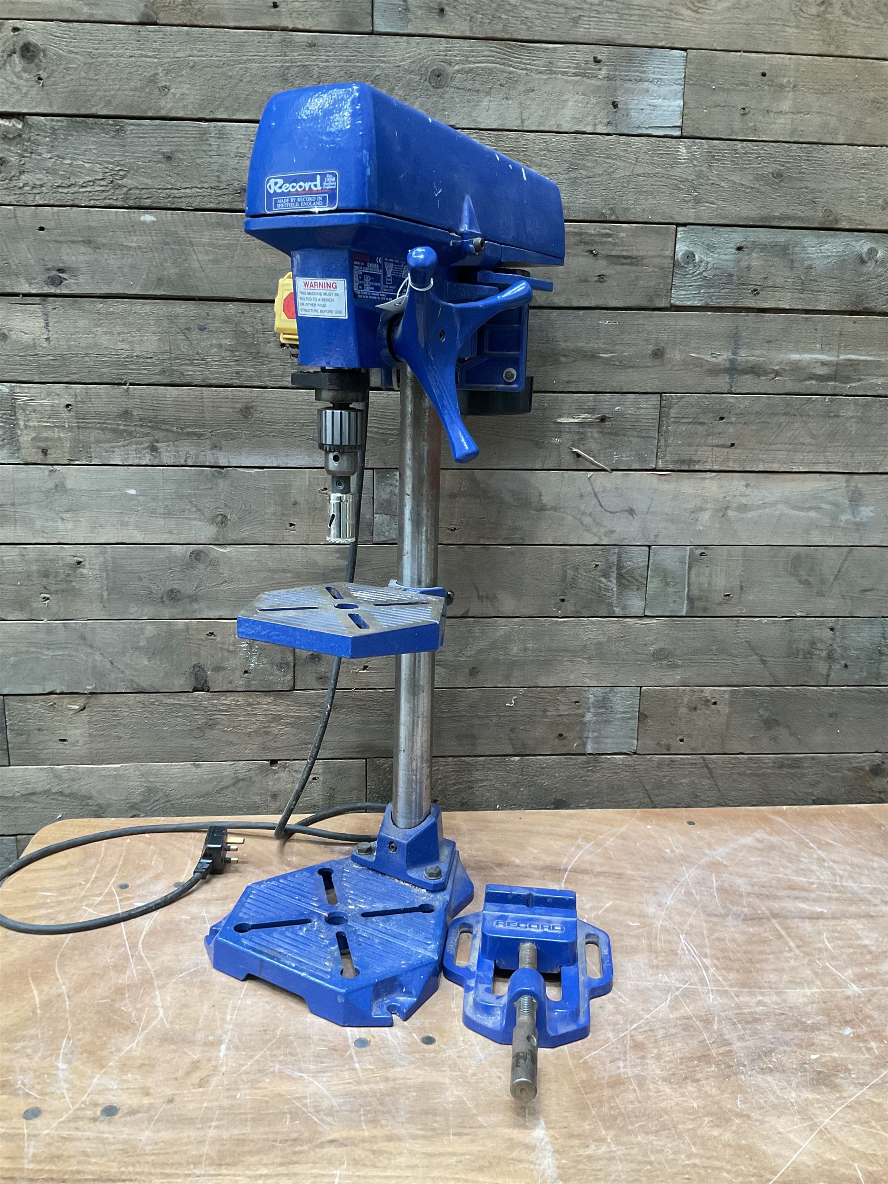 Record DMD28 1380rpm pillar drill and clamp  - THIS LOT IS TO BE COLLECTED BY APPOINTMENT FROM DUGGLEBY STORAGE, GREAT HILL, EASTFIELD, SCARBOROUGH, YO11 3TX