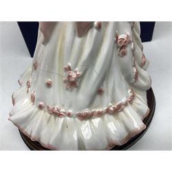 Three Royal Worcester figures, comprising Glyndebourne, with original box, Royal Worcester Special Even 1998 Elizabeth, with certificate and original box, and In Celebration of the Queens 80th Birthday 2006 