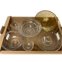 Box of glass ware to include colour example