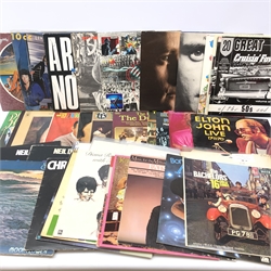  Collection of 1950's, 60's, 70's and 80's vinyl LP's including Jim Reeves, Johnny Cash, Rod Stewart, Elton John, The Dubliners, Chris De Burgh, Ella Fitzgerald, Diana Ross, The Bachelors, Santana, Mutiny, Phil Collins, Mamas & Papas and other artists and other LP's lacking outer sleeves: Everly Brothers, Joe Cocker, Fleetwood Mac, The Who, Elvis, Peter Tush, Caroline, Muddy Waters, Tom Jones and Sam Cooke MAO0303  