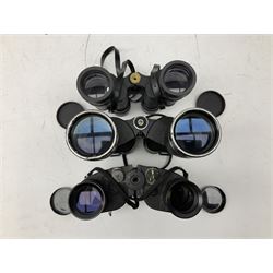 Eleven cased pairs of binoculars, to include Omiya 8x30, Tasco, Esde-Optik 8x40 Weitwinkel, Chinon 10x50 Field. Aico Rapide 8x30, Astralite zoom 6x- 14x32, etc