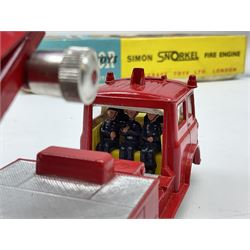 Corgi Major - Simon Snorkel Fire Engine No.1127 with figure and instruction leaflet; and Ford Tilt Cab 'H' Series with detachable trailer No.1137 with figure, inner diorama and packaging; both boxed (2)