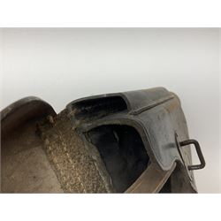 WWII German brown leather holster with side magazine pouch for a Walther P.38 semi-automatic pistol, stamped P38 and OWX 1941 on back L24.5cm