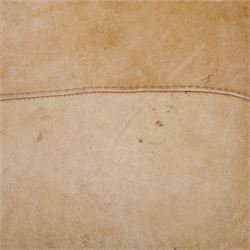 Barker & Stonehouse - 'Houston' brown leather corner sofa with left facing chaise sofa, fixed cushions on dark stained wooden legs