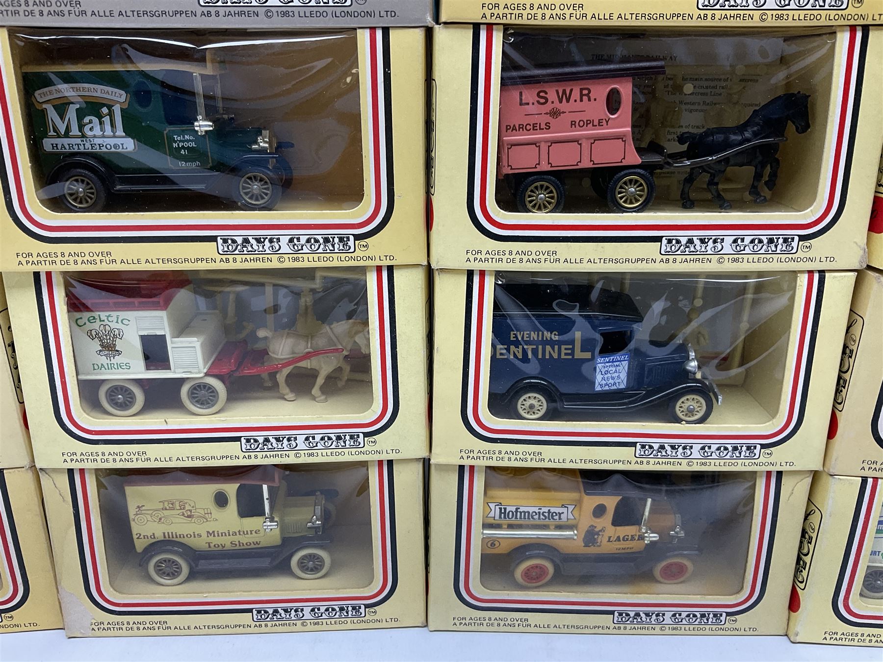 Fifty-two 1980's Days Gone/ Lledo die-cast models including Horse and Carts, all boxed (52)