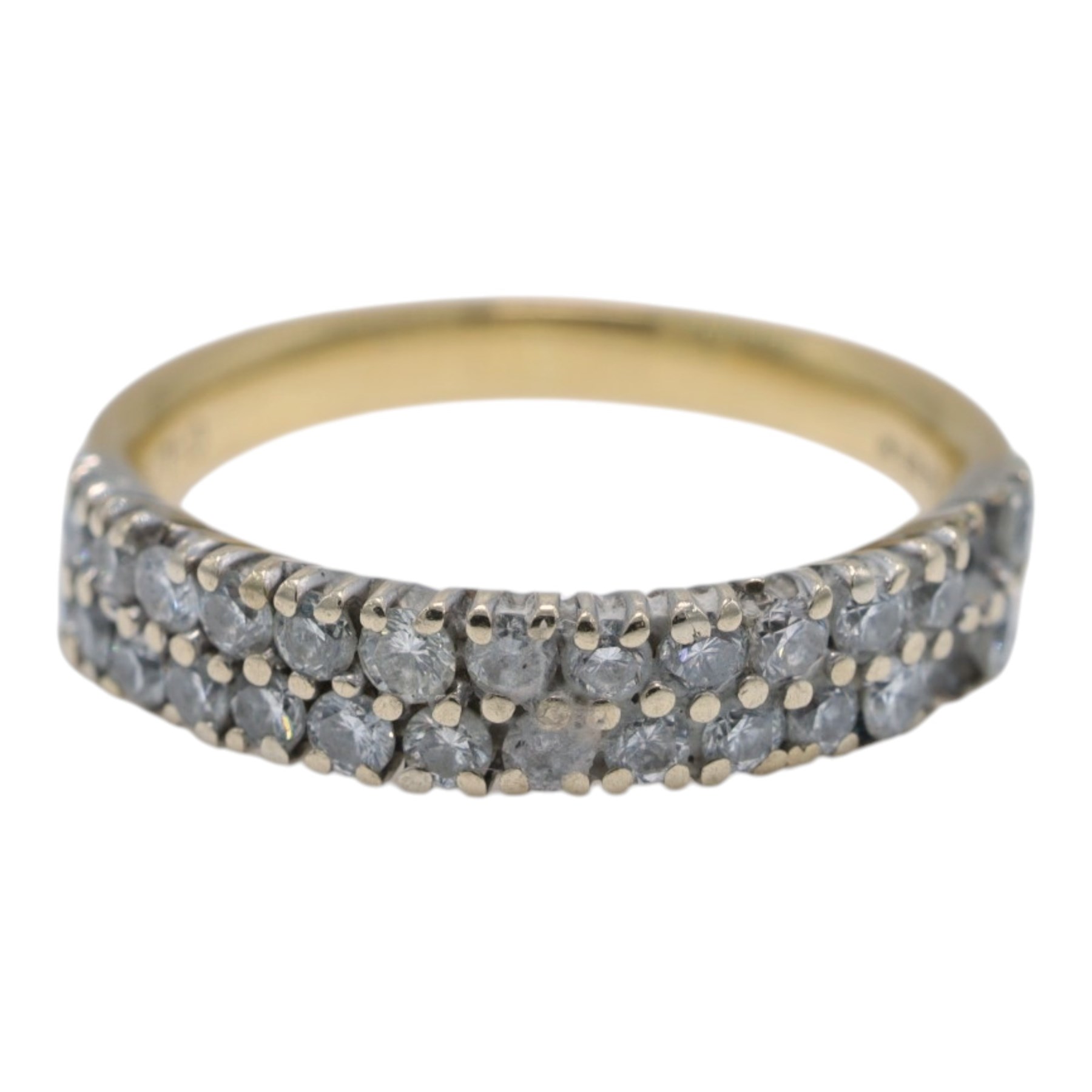 18ct gold diamond half eternity ring, stamped 750