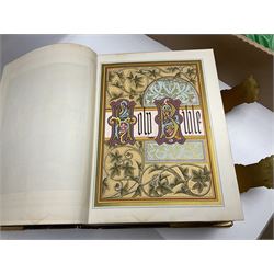 The National Comprehensive Family Bible, coloured and black and white plates, together with Jessop Atlantic tripod, brass candlestick and other collectables, in three boxes 