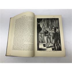 Payne (Harry) Artist: Victoria Cross Gallery; Complete set of twelve chromolithographic relief printed cards published by Birn Bros. (BB). Each: 120 x 155 mm; displayed together in an ebonised frame 54 x 82.5cm; together with the half leather bound reference book by Edwin Hodder entitled Heroes of Britain in Peace and War (2)