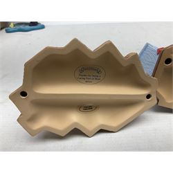 Collection of eight Disney Pooh and Friends figures, comprising Hip, hip Poohray for birthdays, Tricks and treats for someone sweet, We'll share forever whatever the weather, Thanks for being a Caring Sort of Bear, Now it's perfect just like you, Have a red-shirt red letter day, Life is sweet and I love you Mama, all with boxes