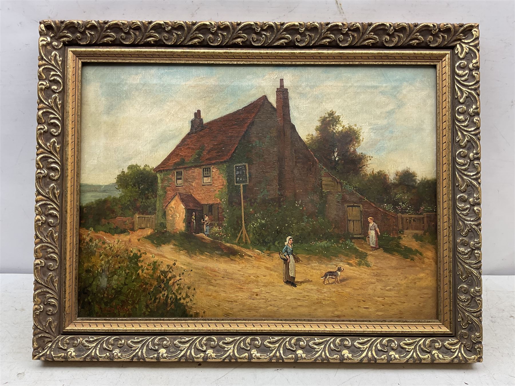 Henry John Yeend King, RBA VPRI ROI (British 1855-1924): 'The Bat and Ball' Country Inn, oil on canvas signed 39cm x 54cm 