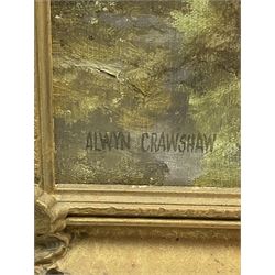 Alwyn Crawshaw (British 1934-): Wooded Country Lane, oil on canvas signed 39cm x 49cm