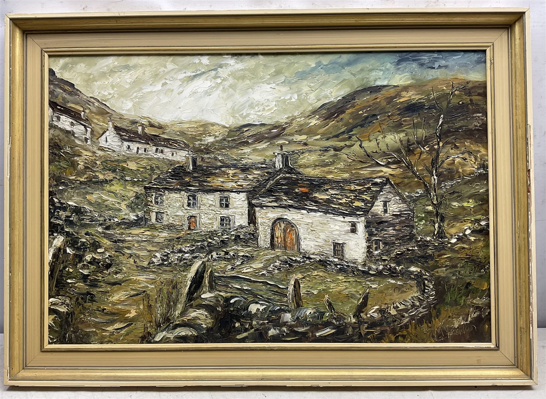 M Yeadon (Northern British Contemporary) 'Lakeland Cottage at Silverdale - Westmorland' and 'Farm in Swaledale', pair oils on board signed, titled verso 50cm x 75cm (2)