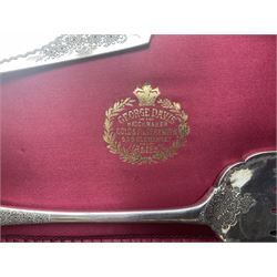 Canteen of cutlery by George Davis, Halifax, with silver ferrules 