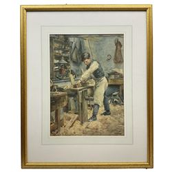Albert George Stevens (Staithes Group 1863-1925): The Young Carpenter, watercolour signed 42cm x 31cm