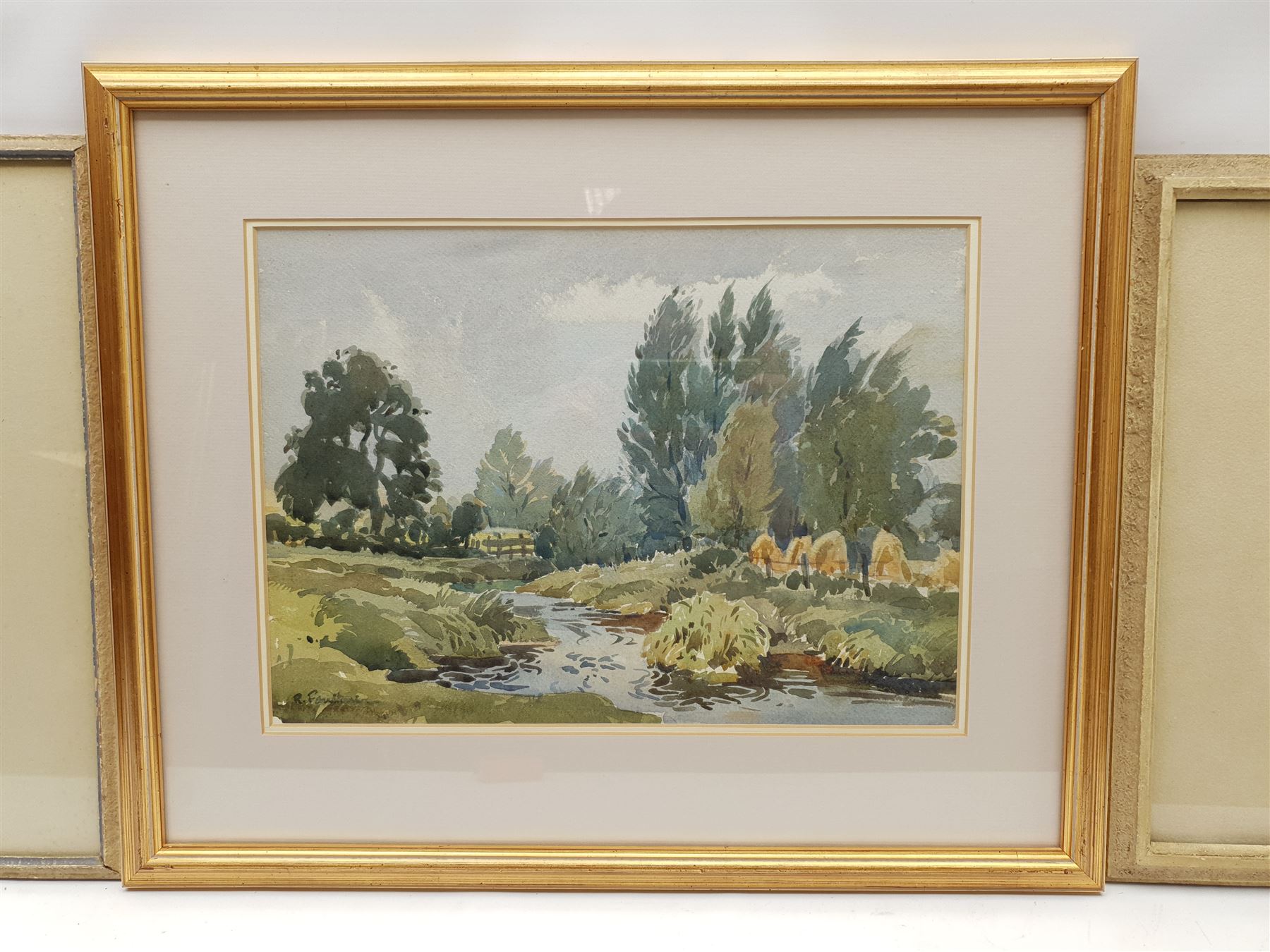 Richard Faulkner (Irish 1917-1988): 'The Tow River Ballycastle', 'The Little Bridge' and Coastal Landscape, three watercolours signed, two titled on labels verso with artist's address, max 26cm x 37cm (3)