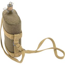 Military jack knife, by Wade and Butler, marked with broad arrow, together with military duel purpose torch and water bottle in webbing carrier