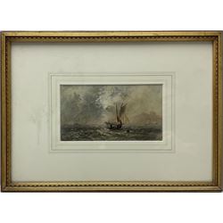 George Weatherill (British 1810-1890): Fishing Boats in a Squall off Whitby, watercolour signed 11cm x 21cm
Provenance: part of an important single owner Weatherill Family collection