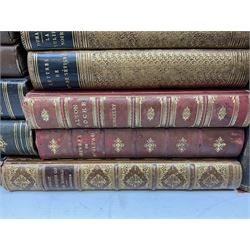 Twenty-seven 19th century leather bound books including The History of Napoleon Edited by R.H. Horne.1841; The Great Diamonds of the World by Edwin W. Streeter. 1882 Second edition; works by Voltaire; etc (27)