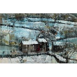 Mike Bernard (British 1957-): 'Snow Scape Yorkshire', mixed media signed, titled verso 38cm x 58cm