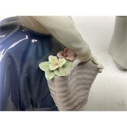 Four Lladro figures, comprising Pulling Dolls Carriage no 5044, Belinda with her Doll no 5045, Pretty Pickings no 5222 and Shepherdess with basket no 4678 