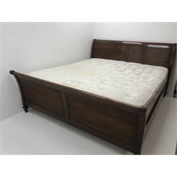 French cherry wood SuperKing sleigh bed with mattress 