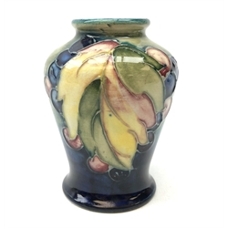  William Moorcroft Leaf & Berry pattern miniature vase of baluster form c1930 H9.5cm   