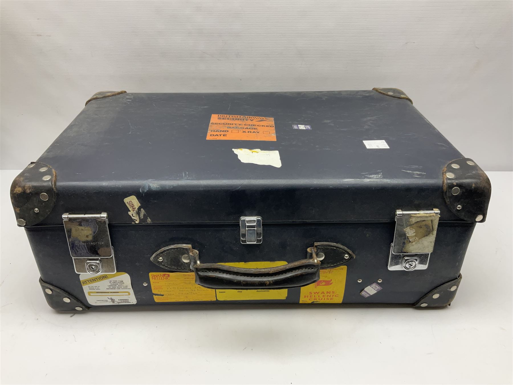 Vintage globetrotter suitcase, together with hard-shell brief case