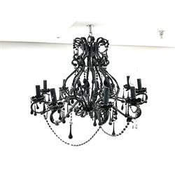 Classical black ten branch chandelier 