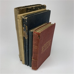 Cole John: A Tour Round Scarborough, and Scarborough Worthies. Both 1826 and uniformly bound in blue paper covered boards; Hutton W.: The Scarborough Tour in 1803. London 1804; Theakston's Guide to Scarborough. Third edition c1845; Poole & Hugall: The Churches of Scarborough, Filey and The Neighbourhood. 1848; and Goodricke Fras.: Scarborough and Scarborough Spa. 1891. Limp covers. (6)