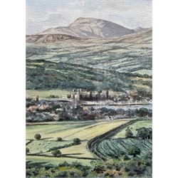 Neil Jones (Contemporary): Conwy Castle - Wales, watercolour and ink signed 23cm x 16cm