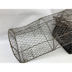Quantity of animal traps including, gin traps, eel spears, Young's sparrow trap etc, Auctioneer's Note: These traps are sold as artefacts for ornamental purposes only as the use of some of them may be illegal