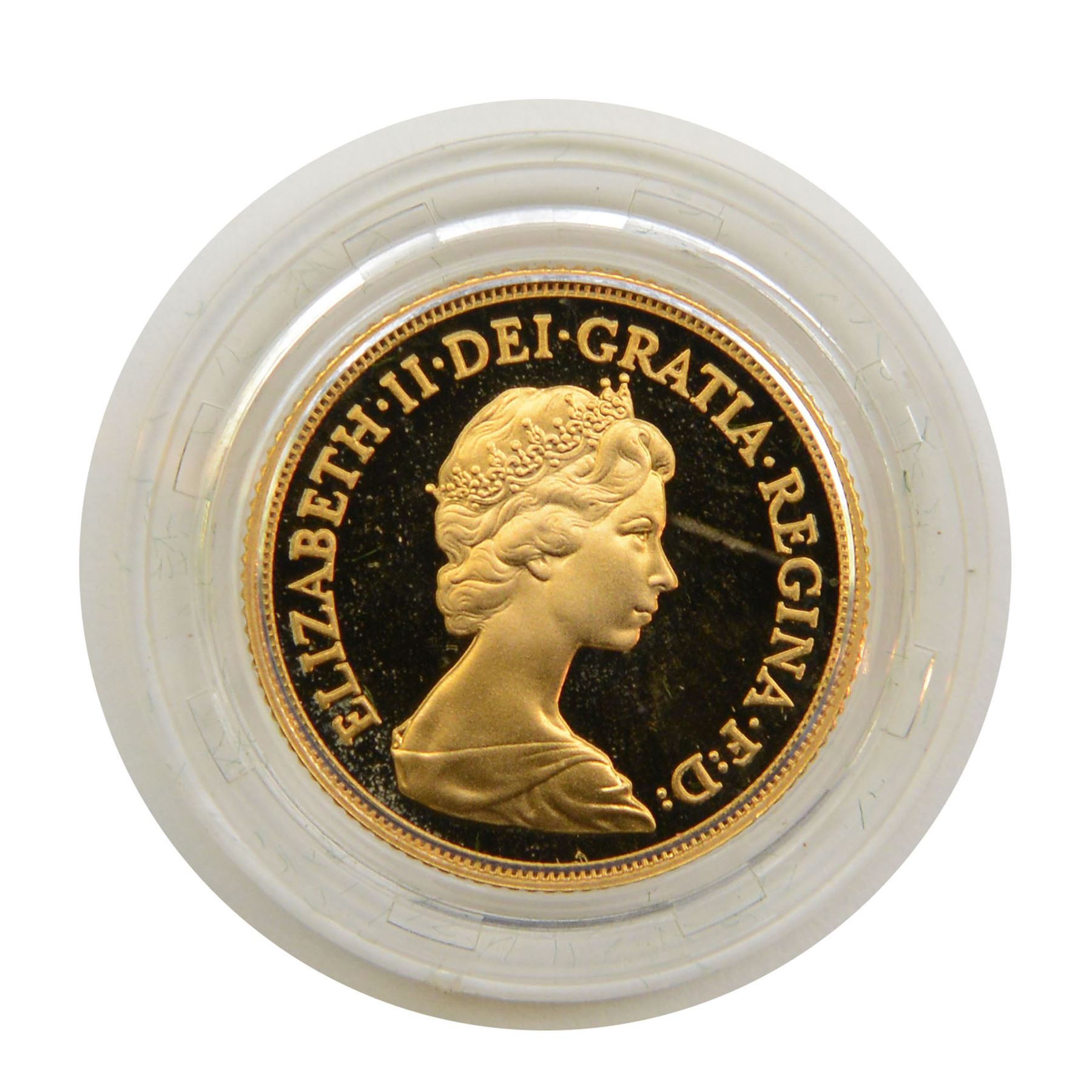 Queen Elizabeth II 1980 gold proof full sovereign coin, cased with certificate