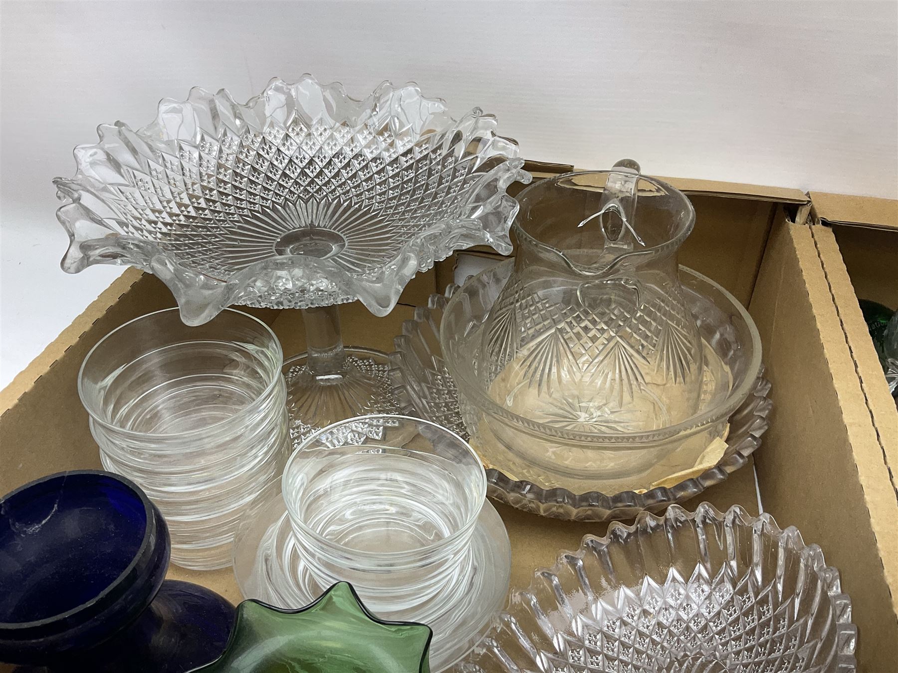 Collection of Bristol blue glass, to include a wine glass rinser with double spout, William Yeoward large wine glass, other vases, together with other glassware to include Caithness National Trust paperweights, Villeroy & Boch tealight holders, art glass vase, Stuart drinking glasses etc